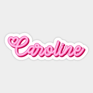 Caroline name pink heart Sticker